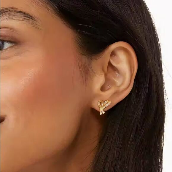 NWT Kate Spade All Tied Up Pave Studs - Picture 2 of 5